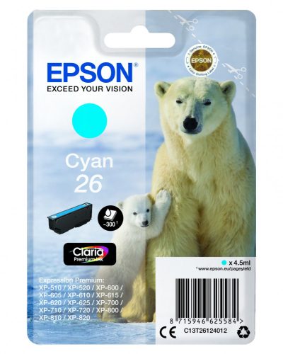 Epson T2612 Patron Cyan 4,5ml 26 (Eredeti)