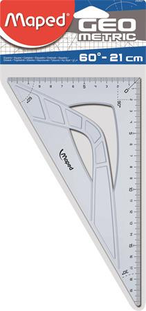 Háromszög vonalzó, műanyag, 60°, 21 cm, MAPED "Geometric"