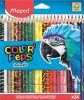 Színes ceruza készlet, háromszögletű, MAPED "Color'Peps Animal", 24 különböző szín