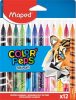 Filctoll készlet, 2,8 mm, kimosható, MAPED "Color’Peps Animals", 12 különböző szín