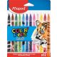 Filctoll készlet, 2,8 mm, kimosható, MAPED "Color’Peps Animals", 12 különböző szín