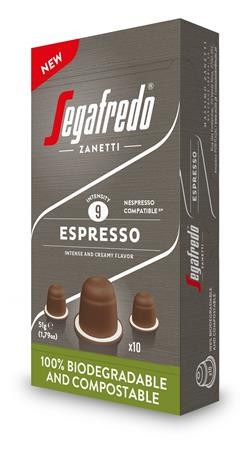 Kávékapszula, 10 db, SEGAFREDO Espresso  - Nespresso® kompatibilis biológiailag lebomló kapszula