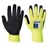 Védőkesztyű, nylon, latexhab, tenyerén mártott, XL méret "Hi-Vis Grip", sárga