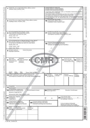 Nyomtatvány, nemzetközi fuvarlevél, 4 példány, A4, VICTORIA CMR