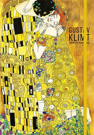 Skiccfüzet, pontrácsos, A5, 80 lap, keményfedeles, SHKOLYARYK, "Klimt&Van Gogh", vegyes